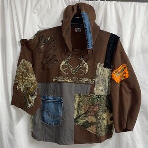 Custom Realtree Camo and Denim Patch Hoodie